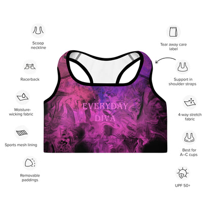 Diva Purple Heart Sports Bra