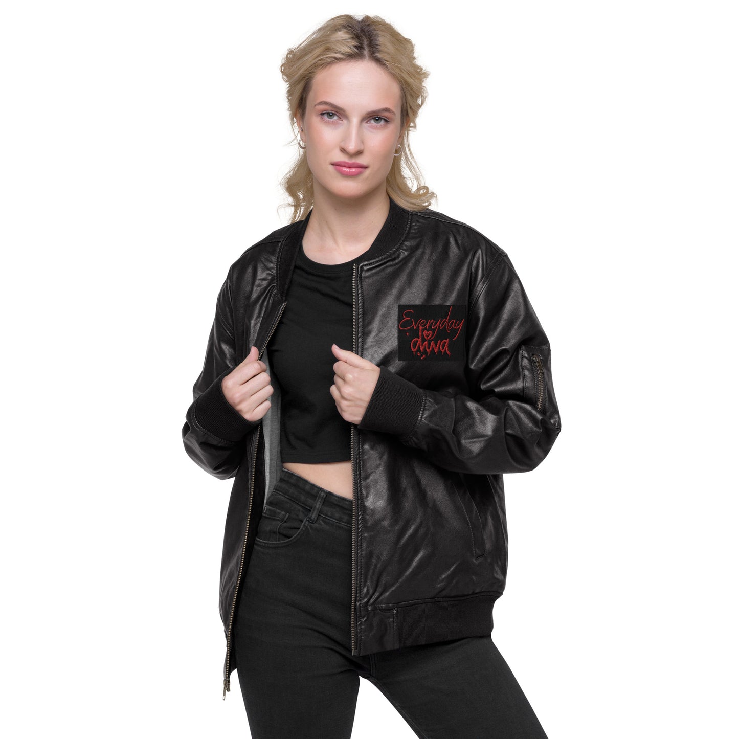 Everyday Diva Leather Bomber Jacket