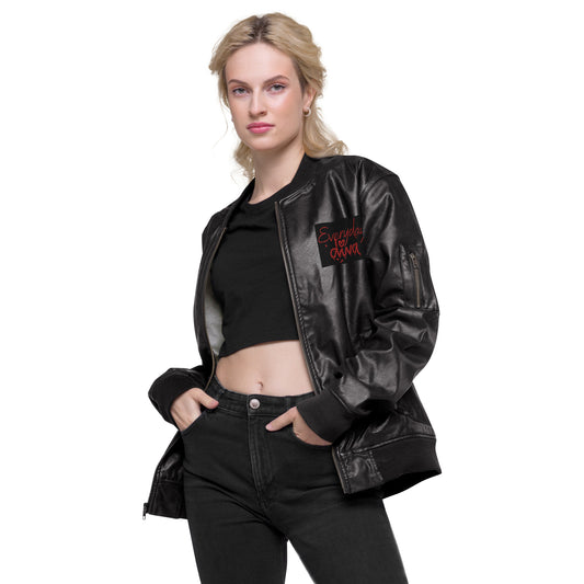 Everyday Diva Leather Bomber Jacket