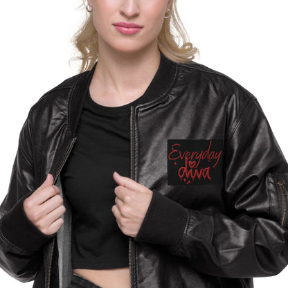 Everyday Diva Leather Bomber Jacket