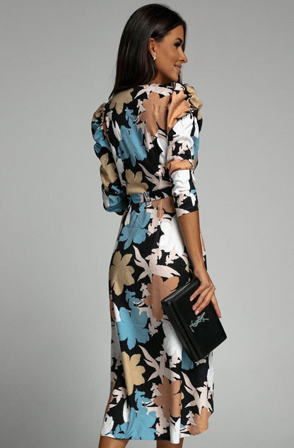 The Floral Wrap Mid Maxi Dress