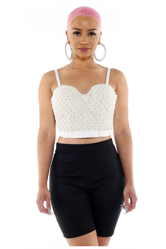 The Chanelle N. Bustier Bedazzled Top